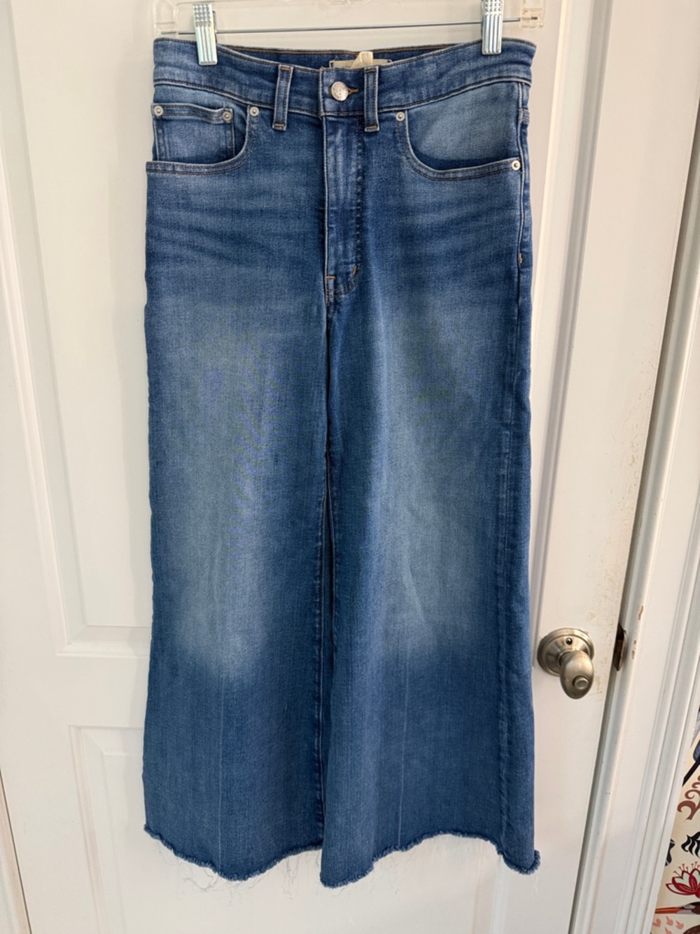 Madewell Size 27 Flare Blue Wide-Leg Denim Jeans